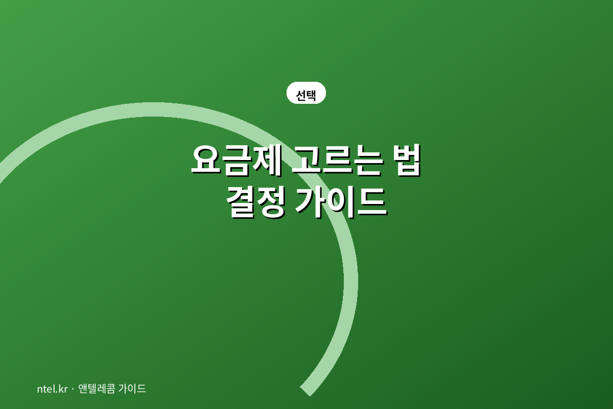 요금제 고르는 법 결정 가이드