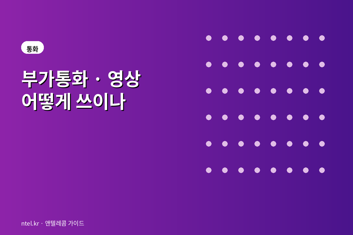 부가통화·영상통화 안내